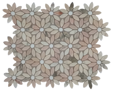 Special Shape Stone Portuguese Pink Marble Mosaic