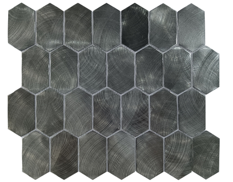 Hexagon Black Aluminum Mosaic Tile