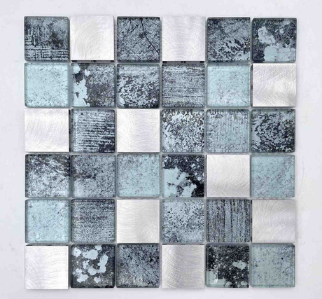 Square light brown living room inkjet glass mosaic tile