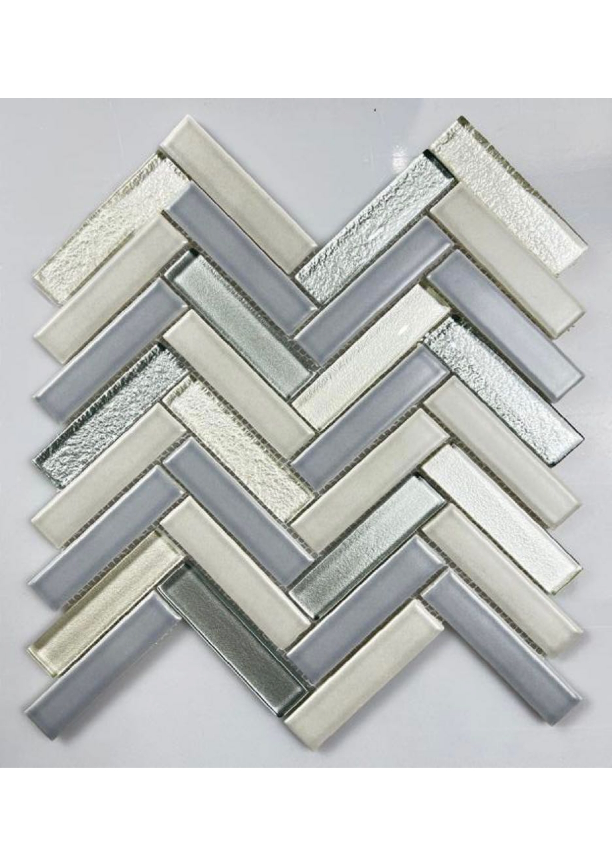 Interior Crack Pattern Glass Mosaic Strip