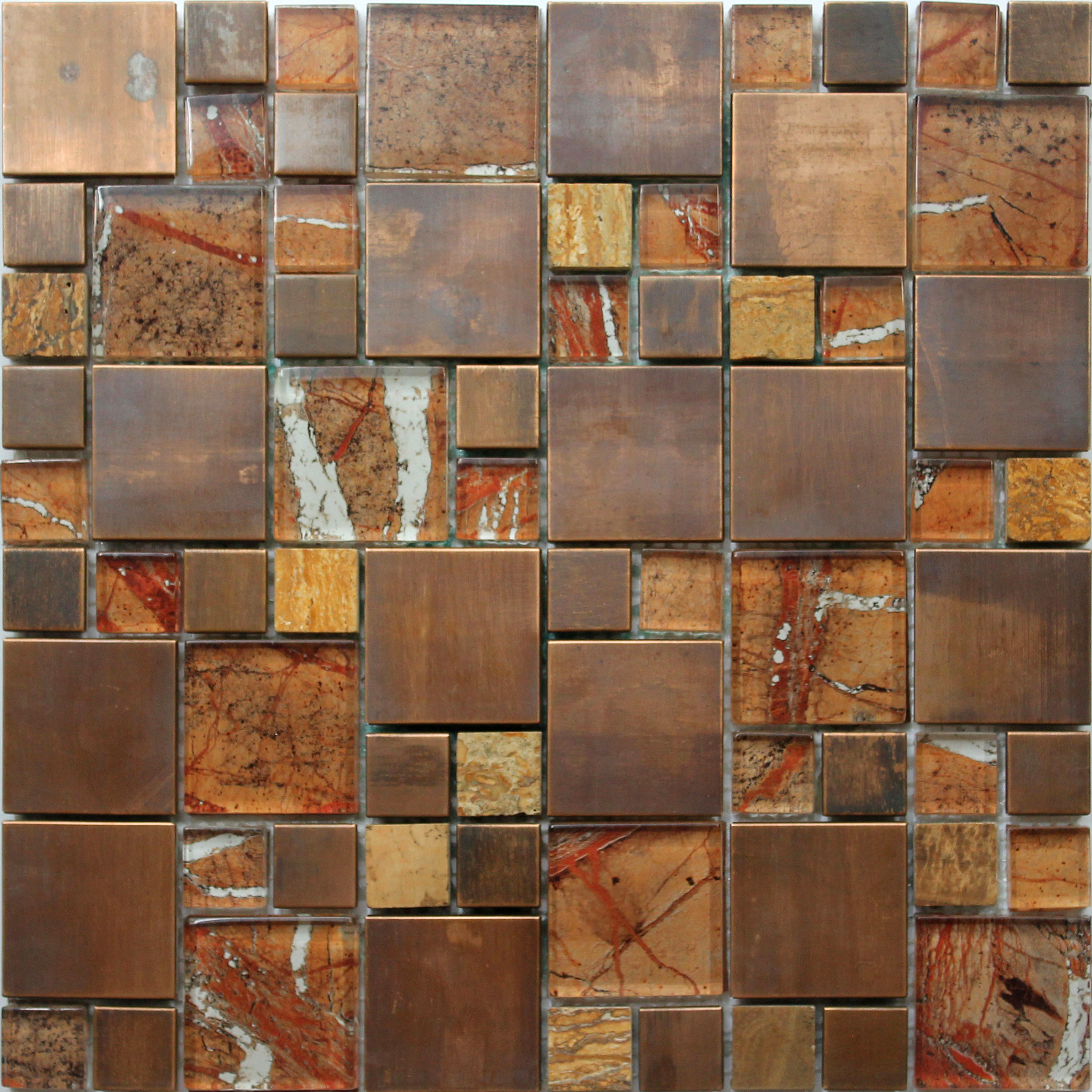 Modern Rustic Dining Hall Copper Mosaic