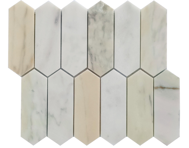 Special Shape Matt Finish Pink Marble Mosaic