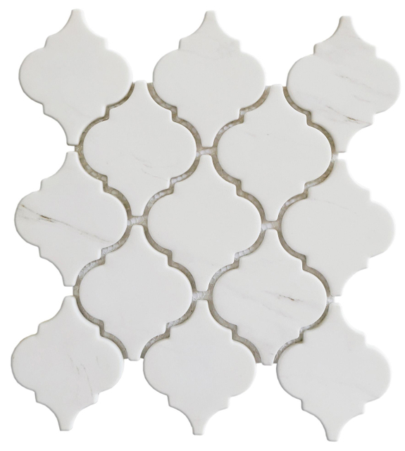 Fanshaped Colored Drawing No Fading Recycled Glass Mosaic