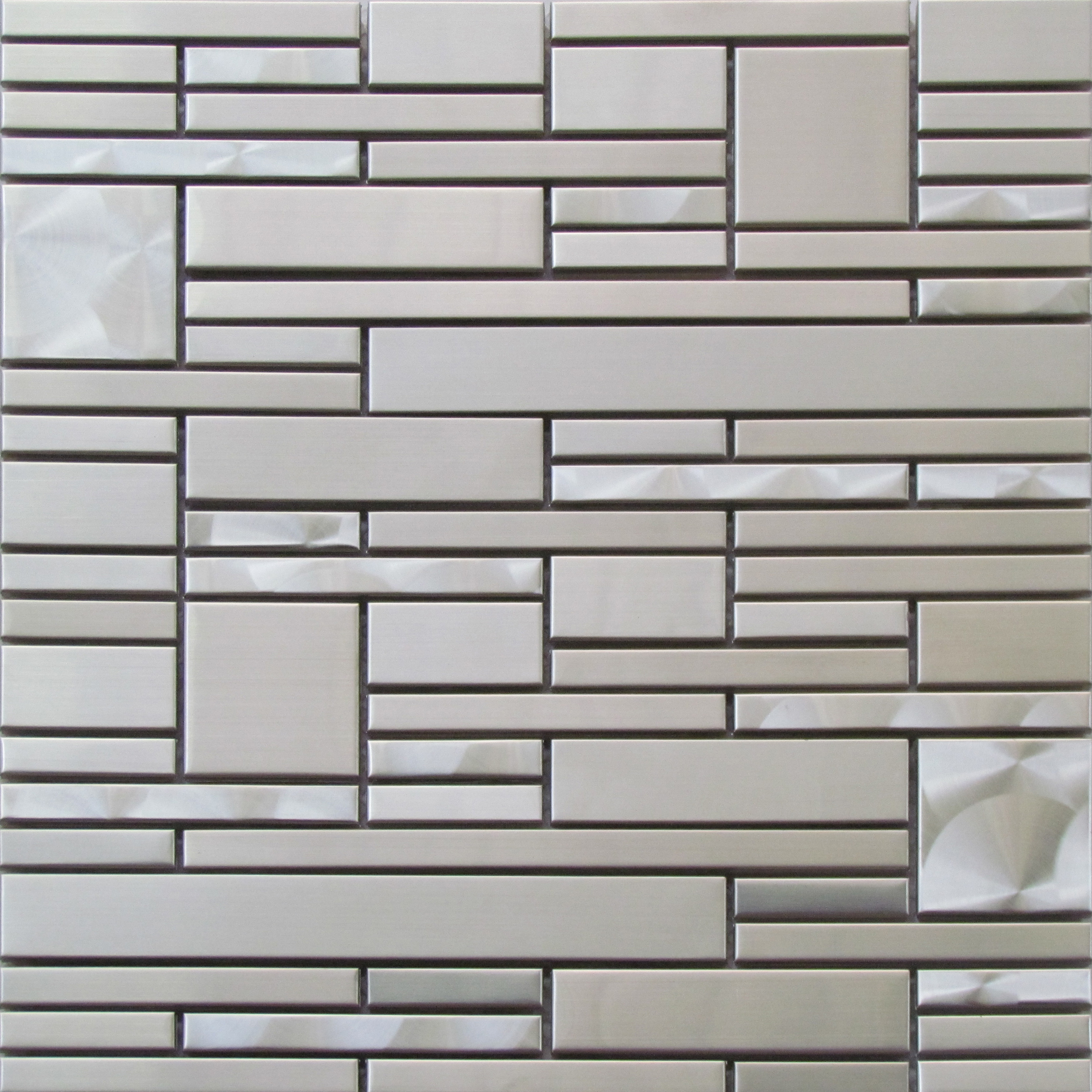 Glossy Silver Kitchen Stainless Steel Mosaic