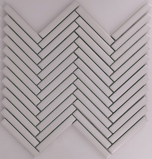 White Glazed Ceramic Finger Mosaic for Bathroom