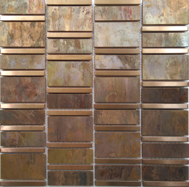 Flat Irregular Copper Mosaic for Backsplash