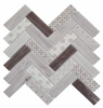 Floor Brown Herringbone Recycled Glass Mosaic