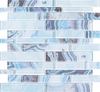 Rectangle grey and blue bathroom inkjet glass mosaic tile