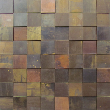 Square Brown Copper Mosaic for Art Design