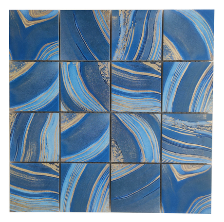 Square Blue Aluminum Mosaic Tile