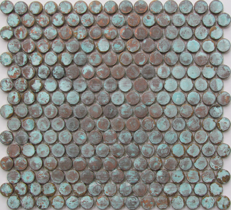 Square Green Copper Mosaic for Backsplash