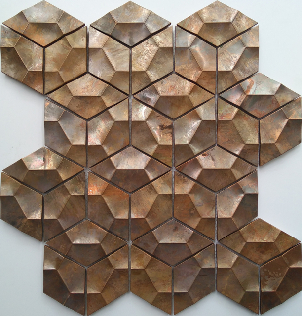 Classic Golden Copper Mosaic for Art Design