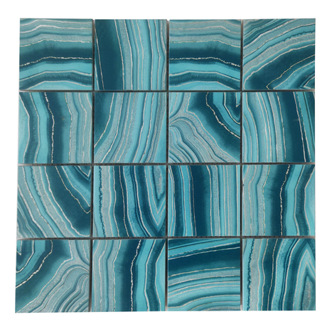 Square Blue Aluminum Mosaic Tile