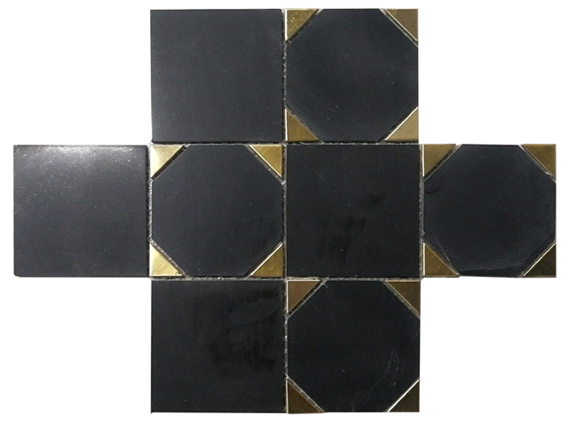 Marble mosaic Black metal stone Mosaic