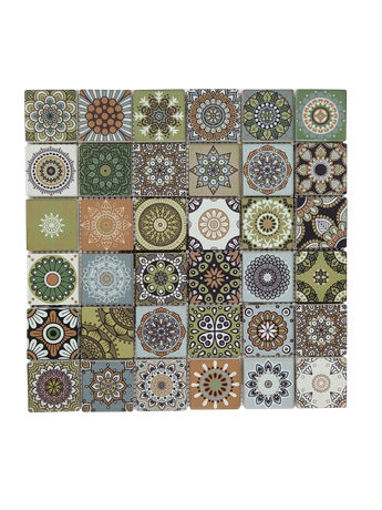 Square light brown living room inkjet glass mosaic tile