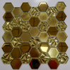 Cold Spray Glass Glossy Golden Square Mosaic