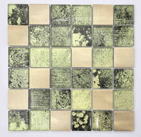 Square light brown kitchen inkjet glass mosaic tile