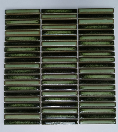 Green Finger Glossy Glazed Porcelain Mosaic