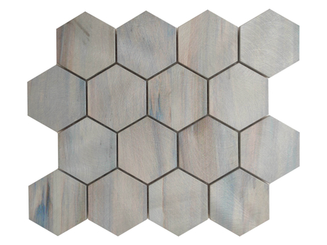 Long Hexagon Grey Aluminum Mosaic