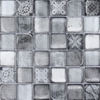 Rectangle grey and blue bathroom inkjet glass mosaic tile