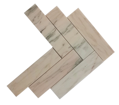 Brick Bond Stone Portuguese Pink Marble Mosaic