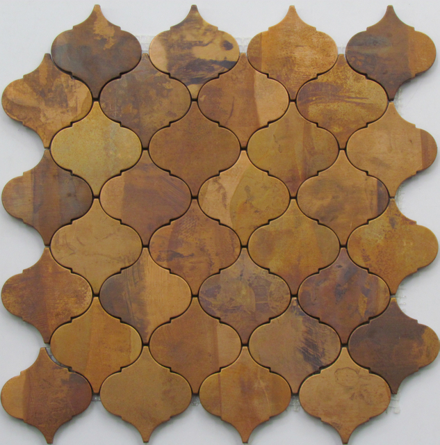 Irregular satin copper mosaic